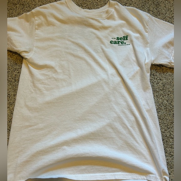 pacsun white and green mac miller “self care” t shirt - Picture 2 of 5